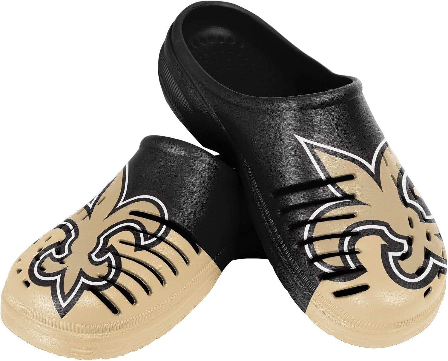 

Мужские садовые водные сандалии FOCO с логотипом команды NFL, обувь, тапочки, сабо, New Orleans Saints 7-8 Colorblock Big Logo