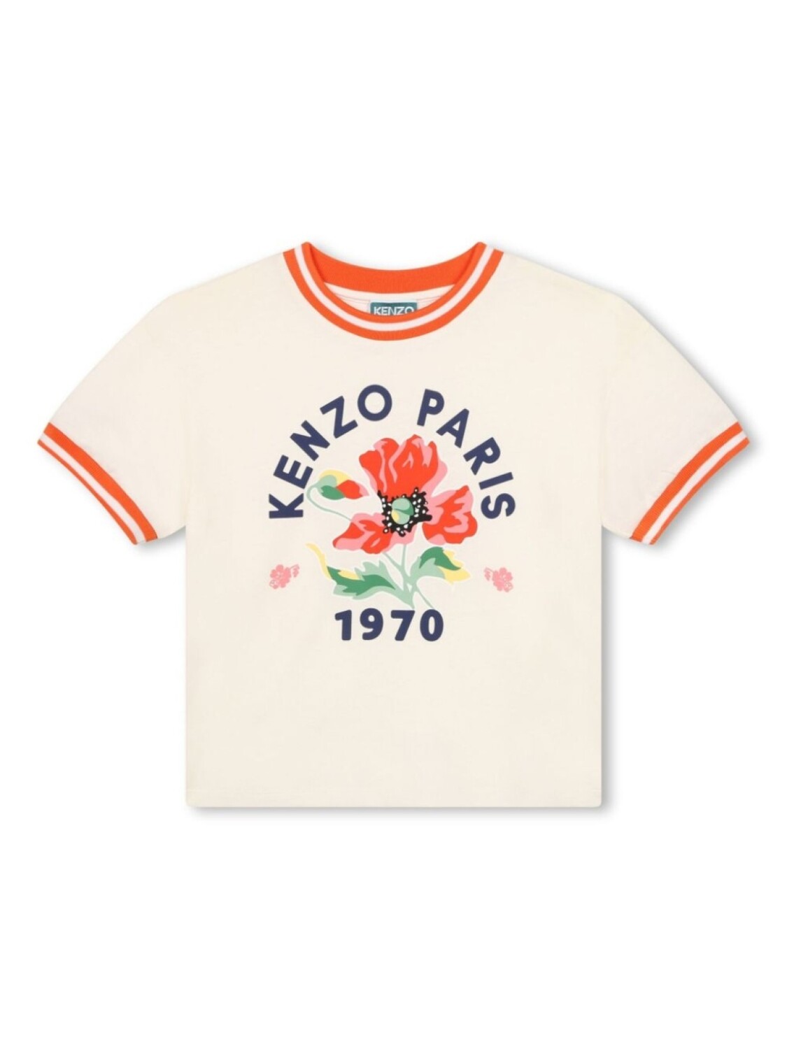 

Kenzo Kids футболка из органического хлопка с цветочным принтом, нейтральный цвет