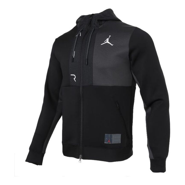 

Куртка Air Jordan MENS Full-zipper Knit Hooded Jacket Black, черный