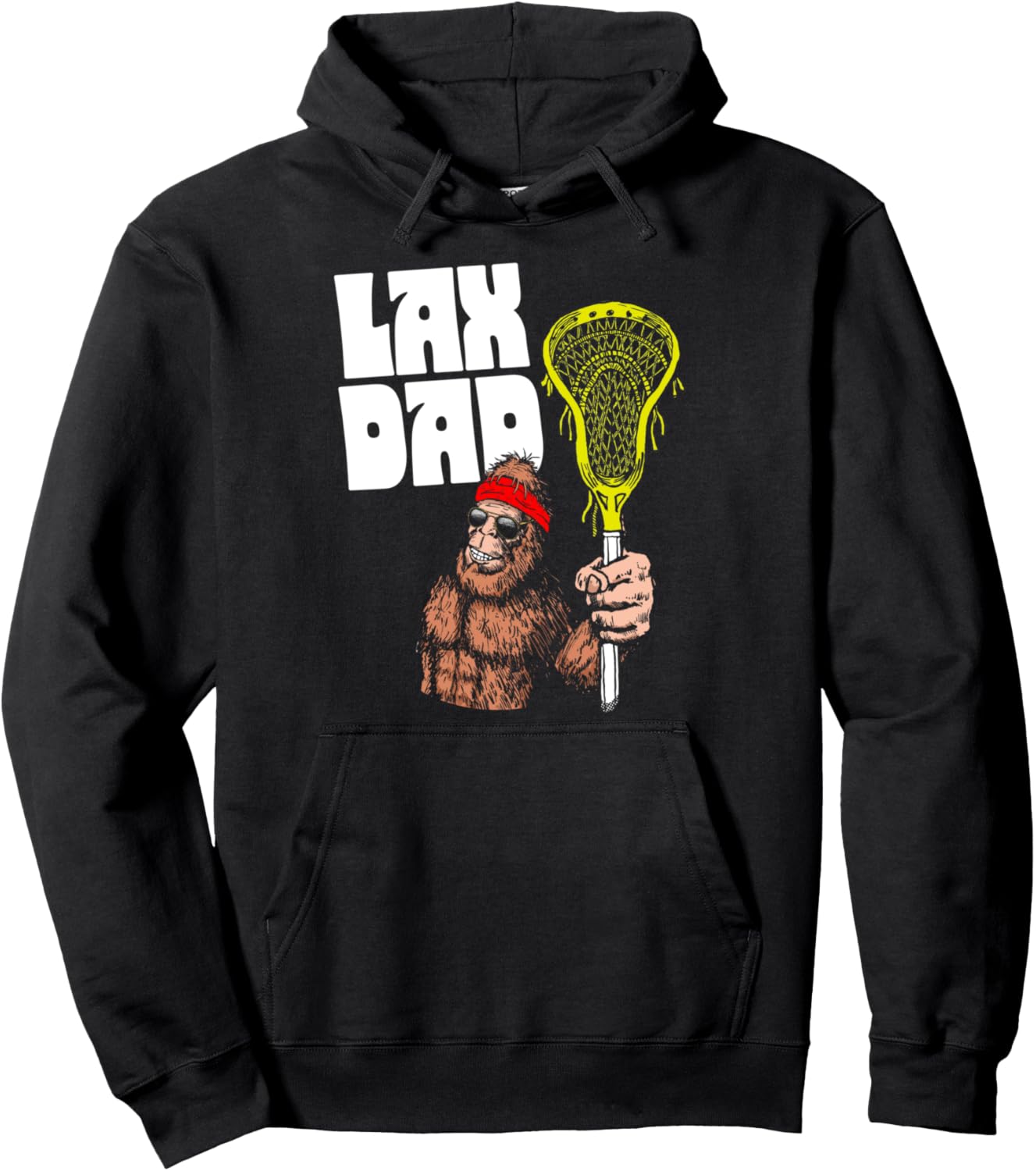 

Папа-лакроссник! Забавная толстовка с бородой Бигфута, фаната лакросса и сасквоча Giant Step Lacrosse Gear, черный