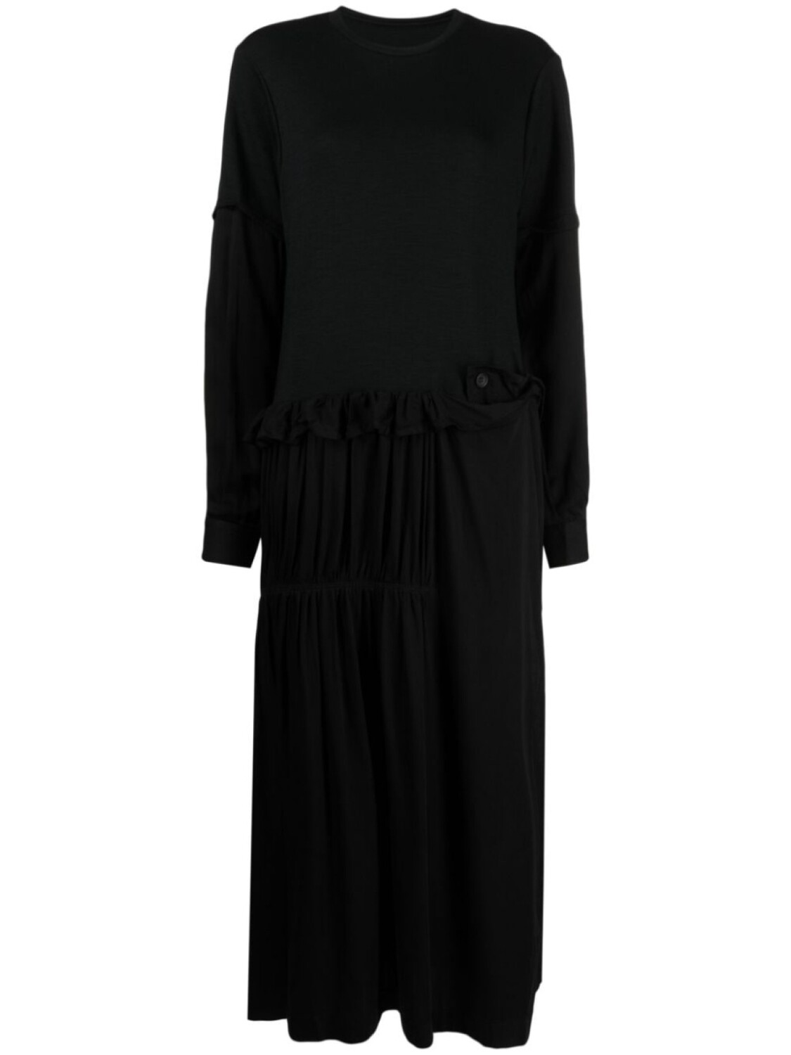 

Yohji Yamamoto ярусное платье макси со вставками, черный