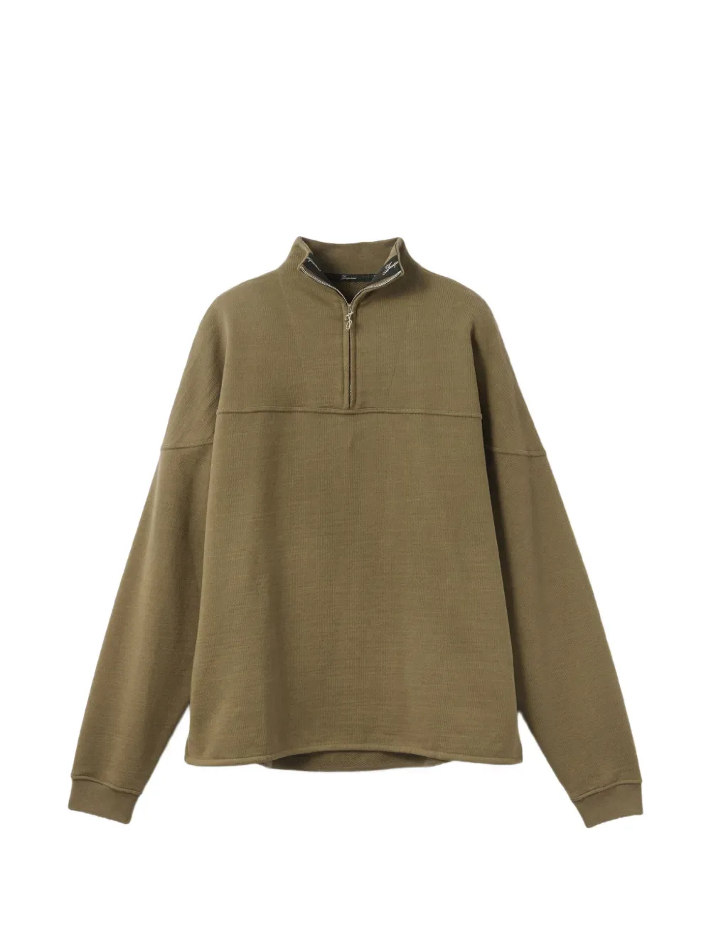 Свитшот с молнией и воротником-стойкой JACQUEMUS, зеленый