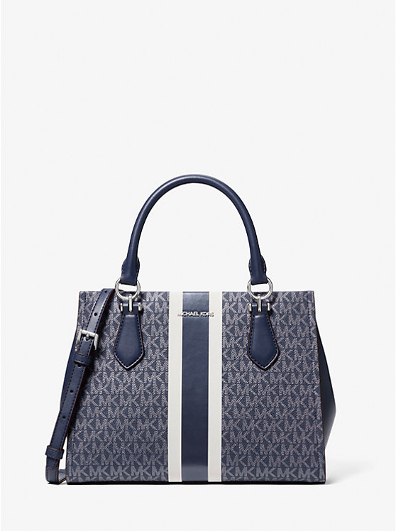 

Средняя сумка Marilyn с полосами и фирменным логотипом Michael Kors, синий