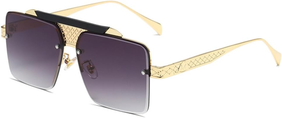 

Винтажные большие квадратные солнцезащитные очки MUTYNE для женщин и мужчин, роскошные очки большого размера в металлической оправе, модные и стильные, в стиле уличной моды, C5