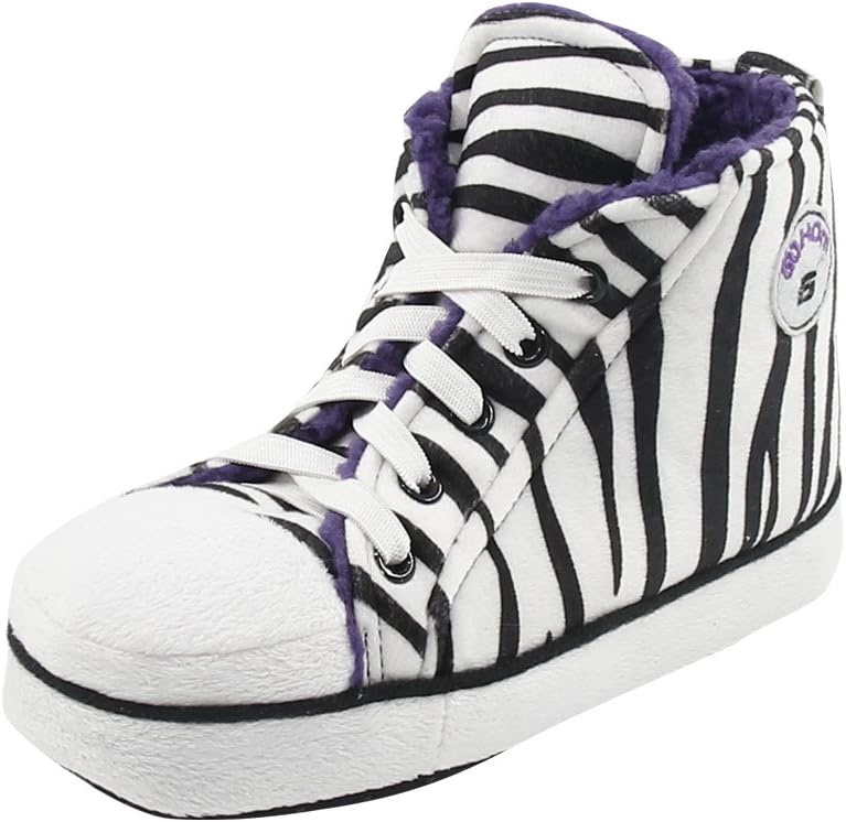 

Домашние кроссовки-тапочки для мужчин, теплые зимние, забавные уютные домашние кроссовки-тапочки для мальчиков Gohom, Black White Purple