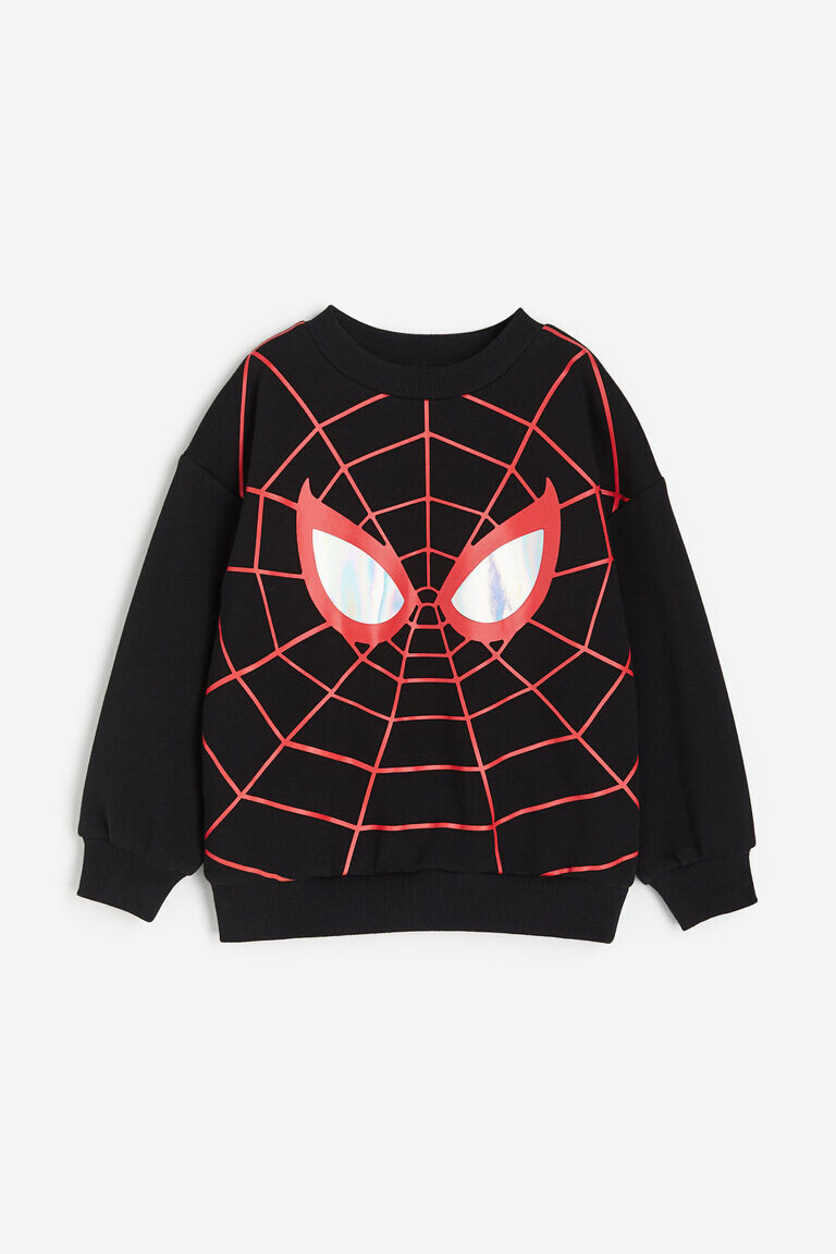 

Толстовка оверсайз с принтом H&M, черный
