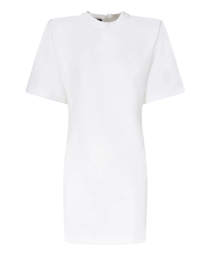 

Белое хлопковое трикотажное платье Pinko, белый