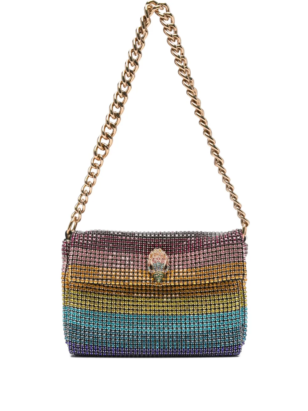 

Сумка на плечо с цепочкой, украшенная стразами Kurt Geiger London, розовый