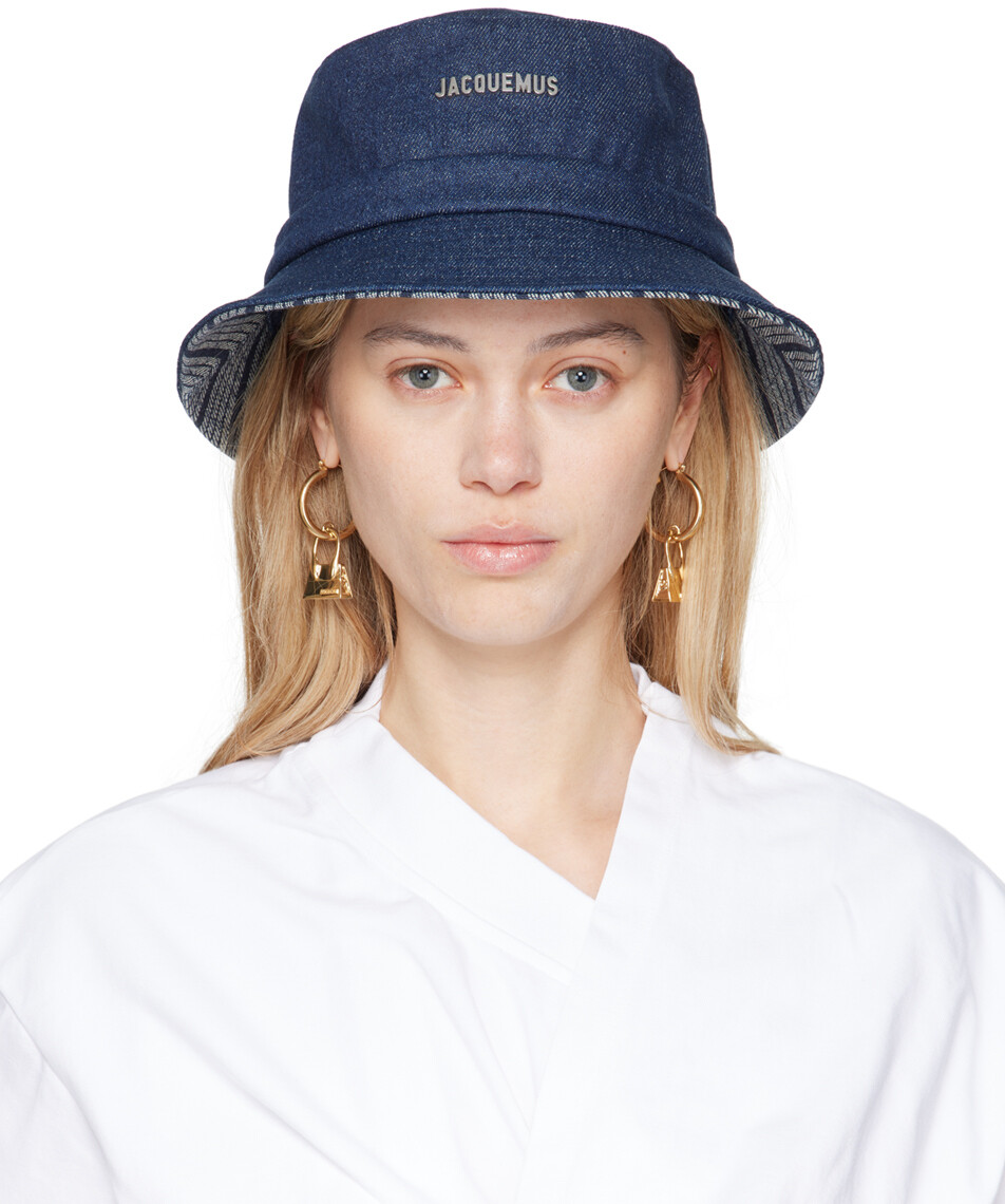 

Панама цвета индиго La Casa 'Le bob Gadjo' JACQUEMUS, Navy/Navy stripe