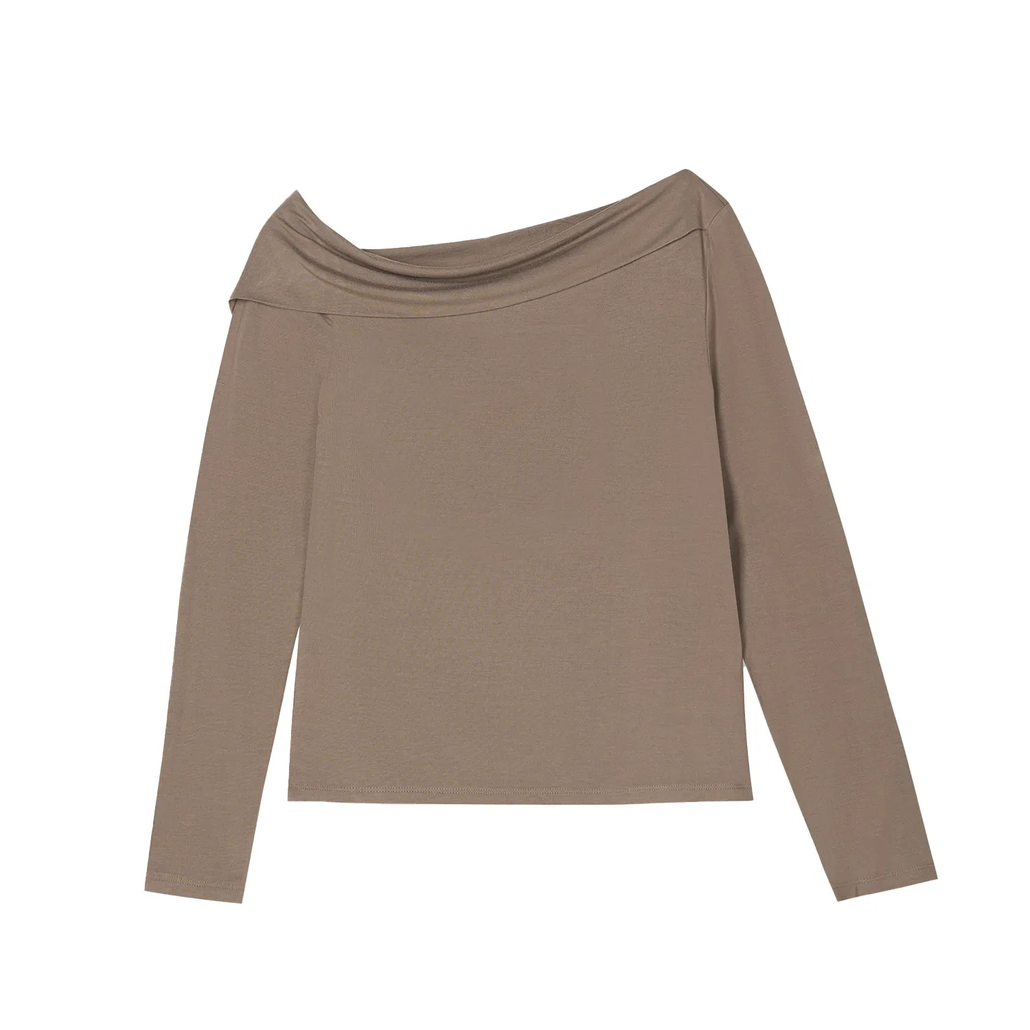 Футболка женская коричневая с асимметричным воротником Levis, Brown