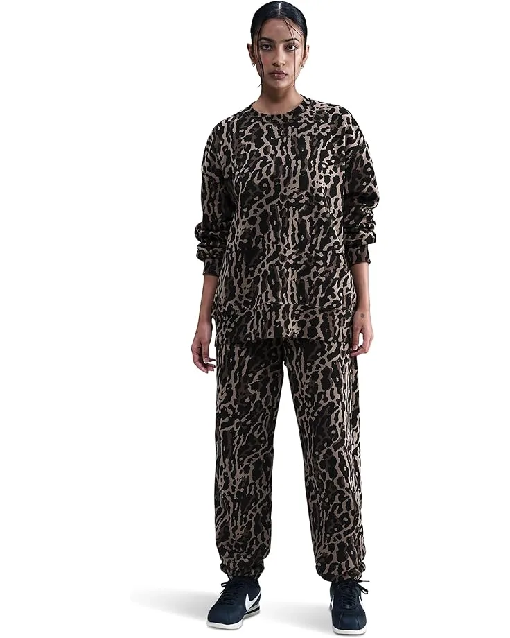 Брюки Nike Sportswear Phoenix Fleece High-Rise Oversized All Over Print Pants, Black/Ironstone/Black