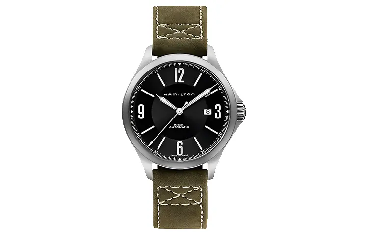 

Hamilton Часы Automatic Mechanical Movement Men's Watch Watch 42mm Black Dial Stainless Steel Case Genuine Leather Strap, Black Dial