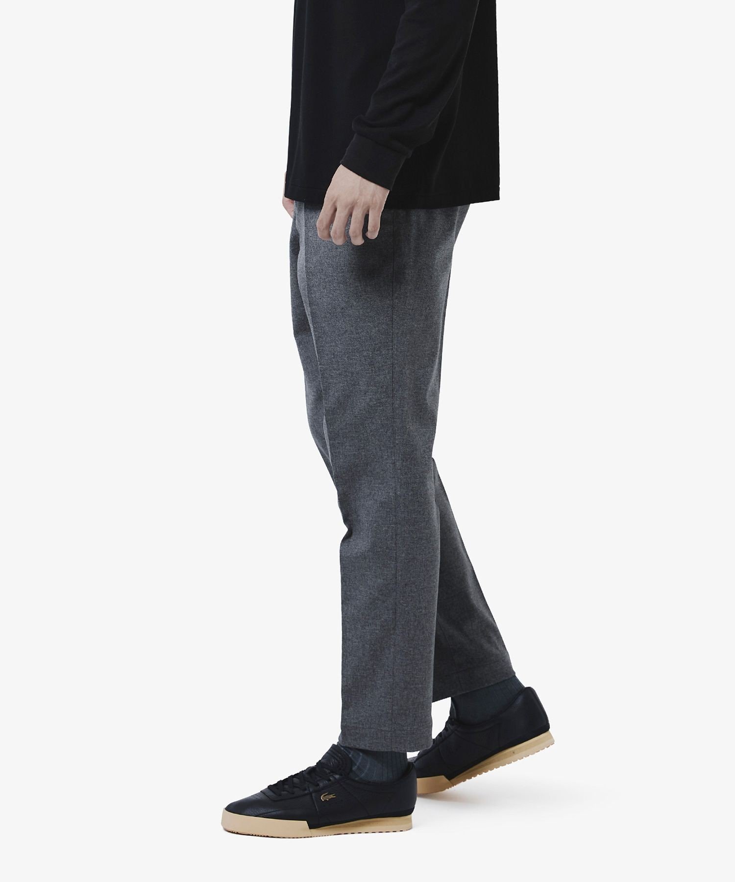 Приталенные брюки из эластичной ткани, напоминающей шерсть LACOSTE, Gray