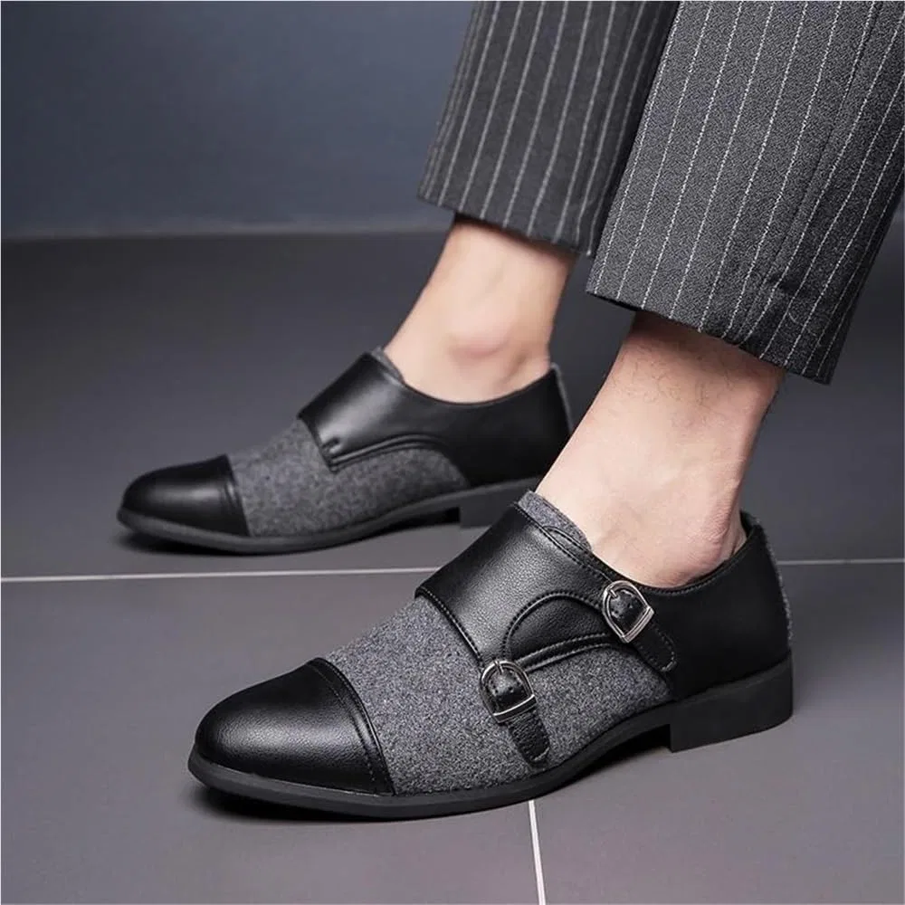 Лоферы мужские кожаные лакированные повседневные, Black SDKOLPBNMZX — фото 2