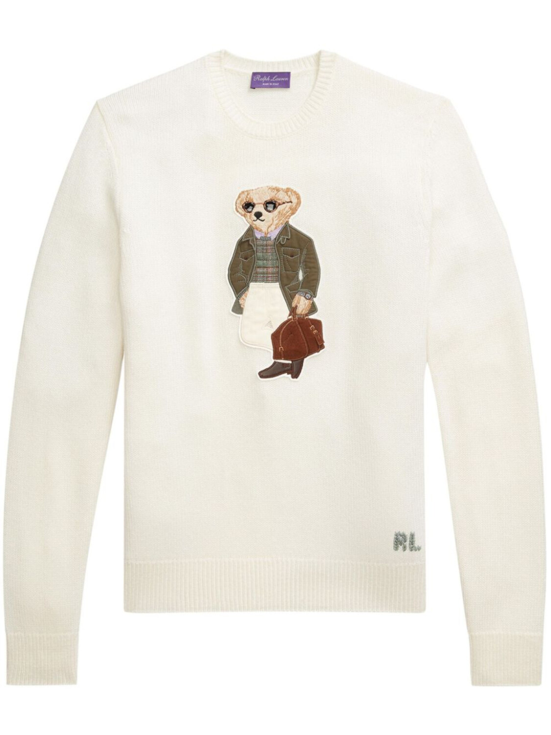 

Ralph Lauren Purple Label джемпер с вышивкой Polo Bear, белый