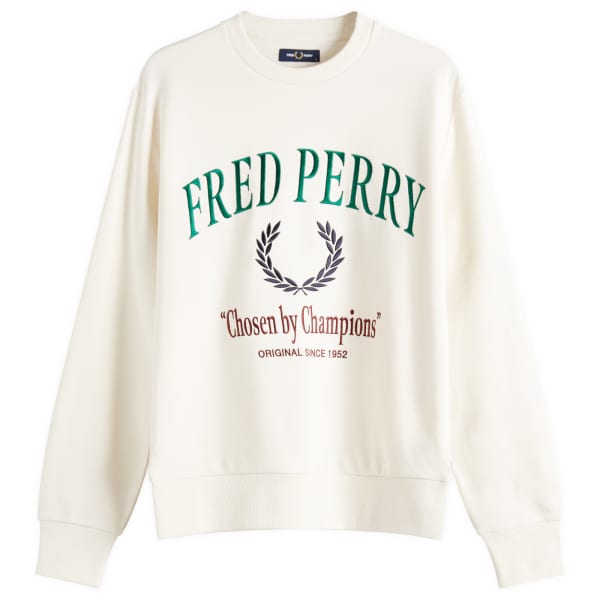 

Вышитая чемпионская толстовка Fred Perry, экрю