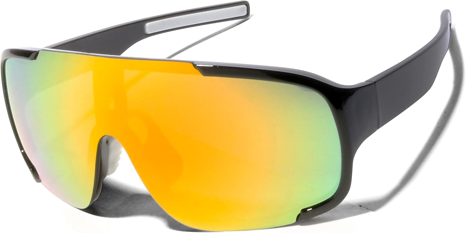 

Солнцезащитные очки ShadyVEU увеличенного овального размера в стиле ретро 80-х, монохромные, с защитой от УФ-излучения UV400, для мужчин и женщин, Black Frame / Rainbow Lens