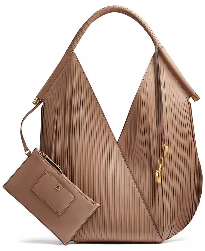 

Сумка Baldwin Large с лазерной резкой и круглой ручкой, обтянутой кожей Donna Karan New York, коричневый/бежевый