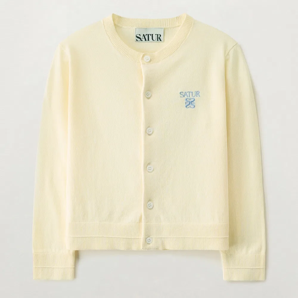 Детский кардиган Lauren Lightweight Crewneck светло-жёлтый от Satur Kids — фото 3