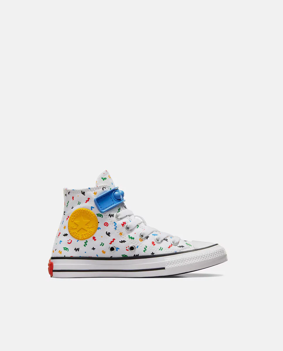 

Детские повседневные кроссовки Chuck Taylor All Star Easy On Doodles High Top Converse, белый