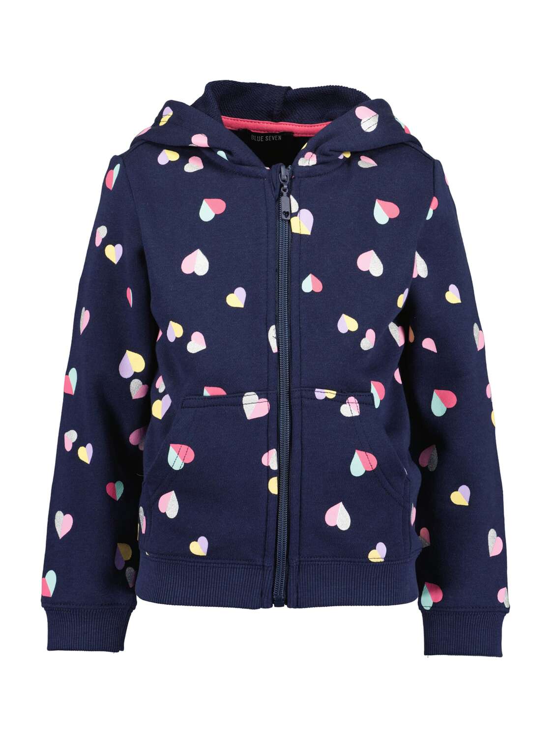 

BLUE SEVEN Толстовка с молнией в темно-синем цвете