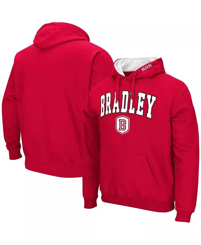 

Мужская красная толстовка с капюшоном Bradley Braves Arch & Logo Colosseum