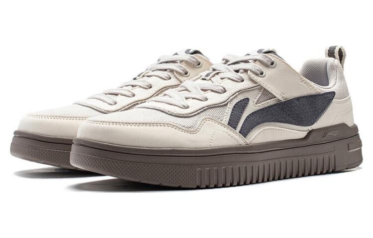 Кроссовки LINING Qingyun Skateboarding Shoes Men Low-top White, белый/серый — фото 3