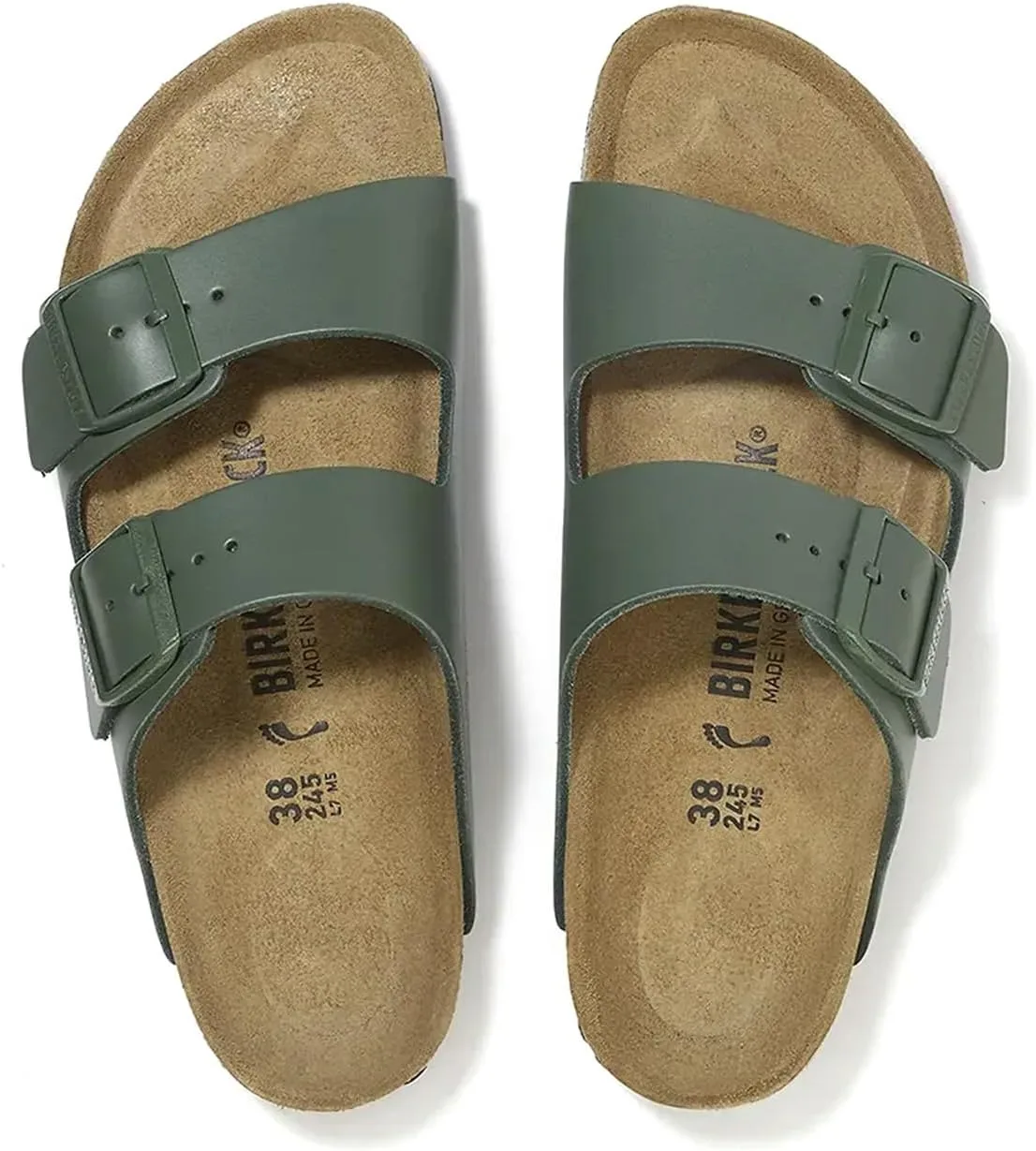 Birkenstock Arizona - Кожаные сандалии, зеленый — фото 2