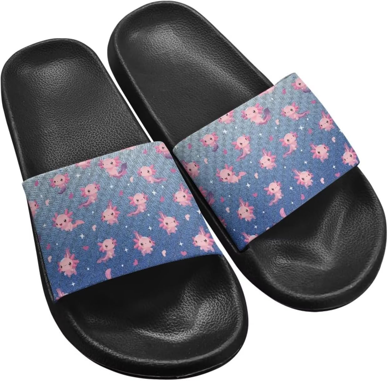 

Тапочки Hechitok для женщин и мужчин, шлепанцы для душа и дома, удобные и мягкие плоские сандалии из ЭВА, Axolotl Print