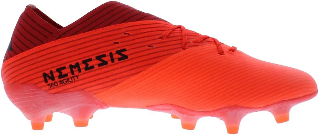 Мужские футбольные бутсы Adidas Nemeziz 19.1 для твердого грунта, коралловый/черный/красный — фото 2