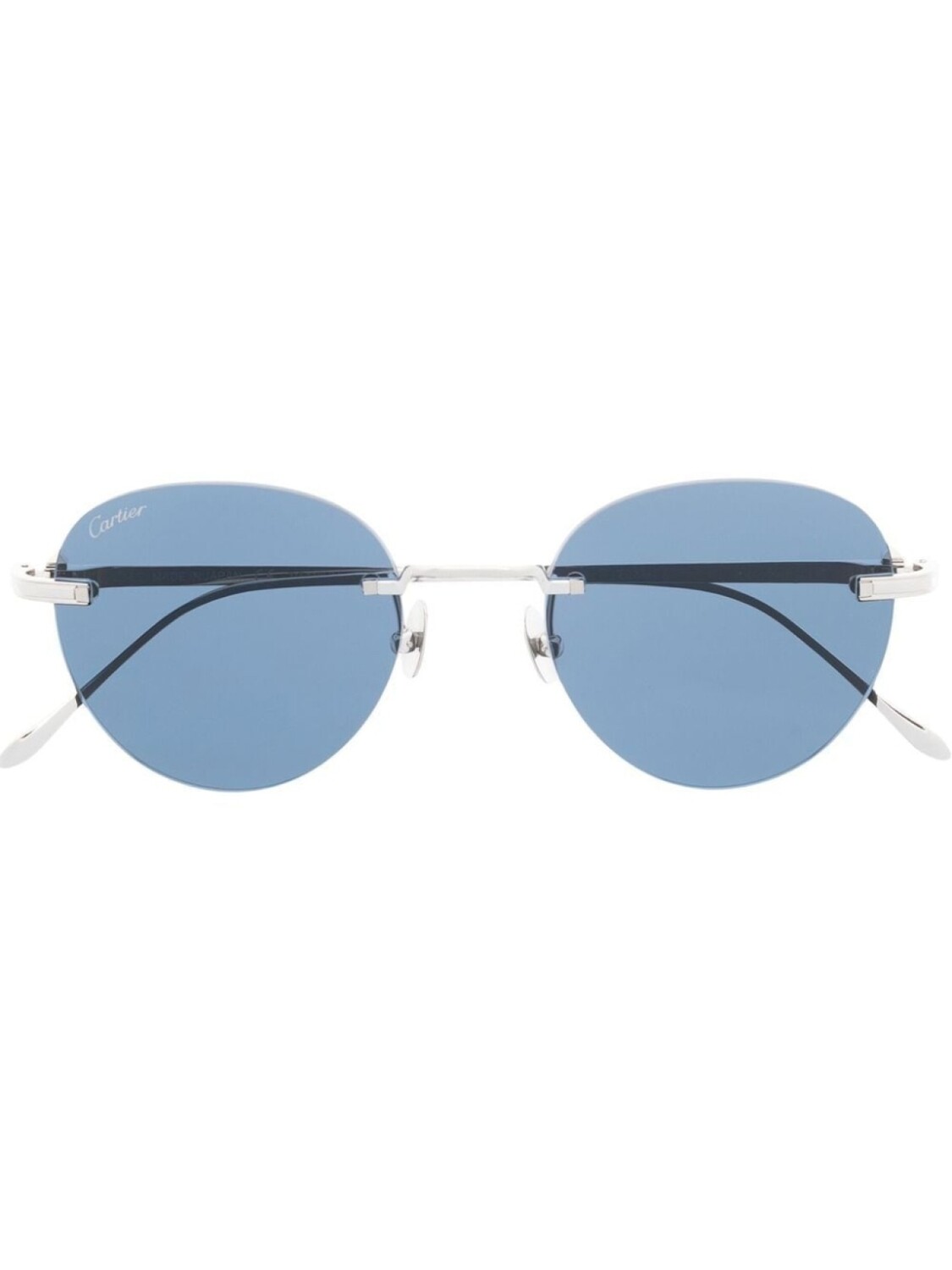 

Cartier Eyewear солнцезащитные очки Pasha в безободковой оправе, серебристый