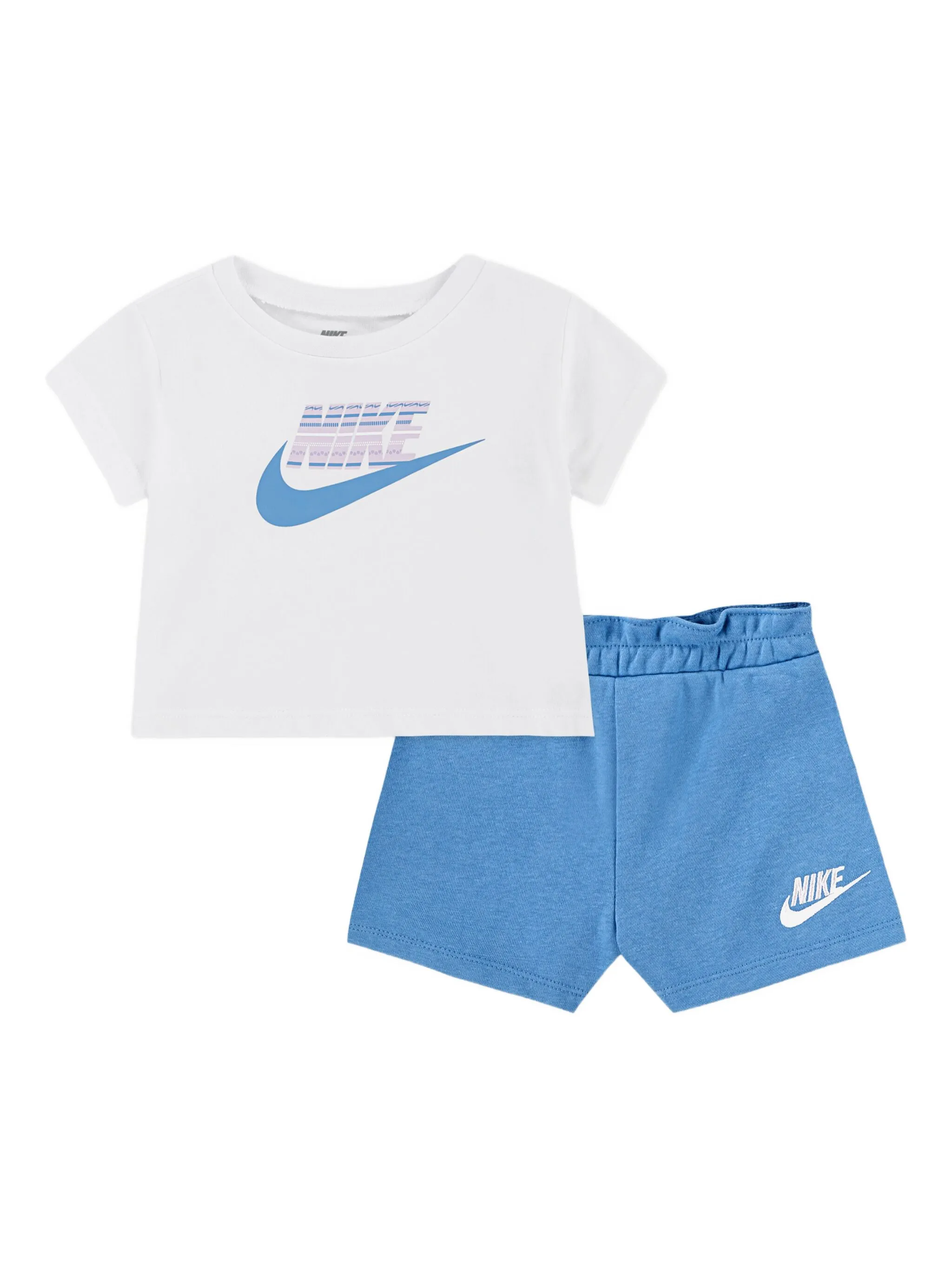 

Комплект из футболки и шортов с логотипом Nike Kids, синий