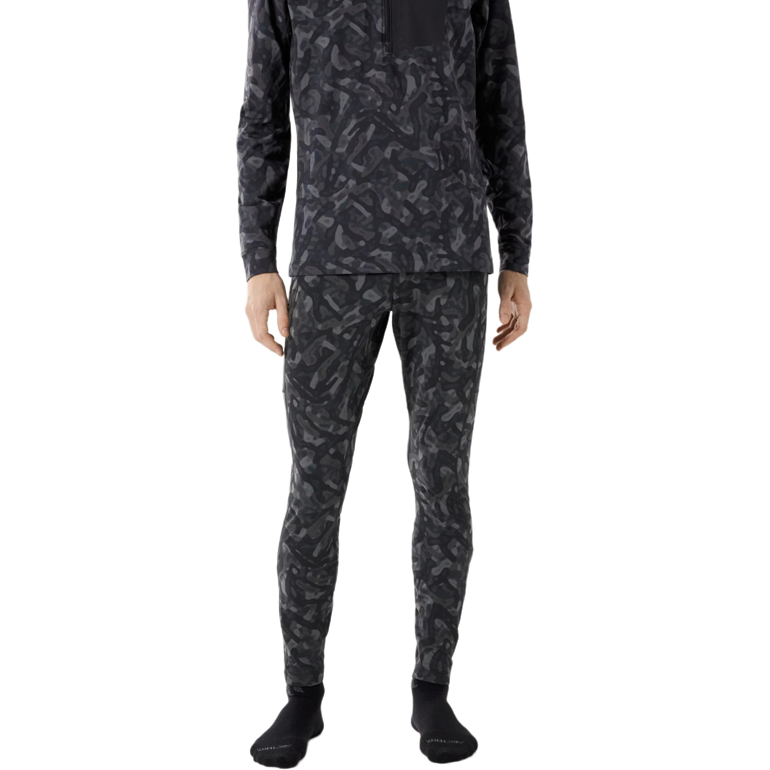 Arcteryx Мужские повседневные брюки RHO LT FW24 Bottom Print черный Grottoflage — фото 4