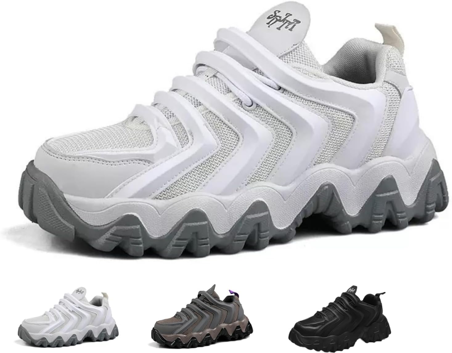 

Модные массивные кроссовки для женщин и мужчин, легкие, дышащие, классические низкие кроссовки для бега, повседневные обувь Macefil, белый