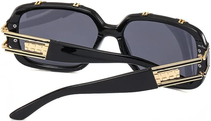 

Солнцезащитные очки в крупной оправе для мужчин и женщин, ретро-очки, металлические очки для вождения и езды, защита от ультрафиолета UV400 HPIRME, Black