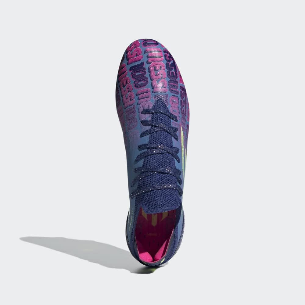 Футбольные бутсы Adidas X Speedflow.1 для мягкого грунта - унисекс, синий/розовый/желтый — фото 4