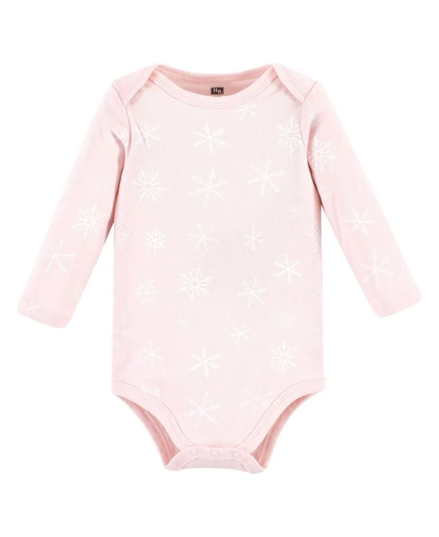 Комплект из 3 хлопковых боди с длинными рукавами Hudson Baby, розовый penguin 3-pack — фото 3