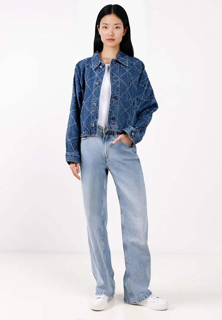 Джинсовая куртка, с логотипом, Calvin Klein Jeans, синий — фото 4