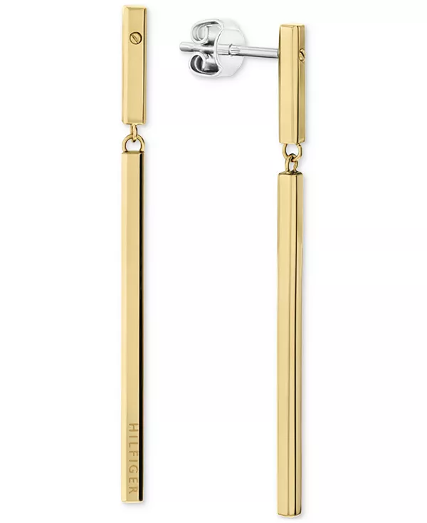 

Серьги-Подвески с линейным логотипом Tommy Hilfiger, gold