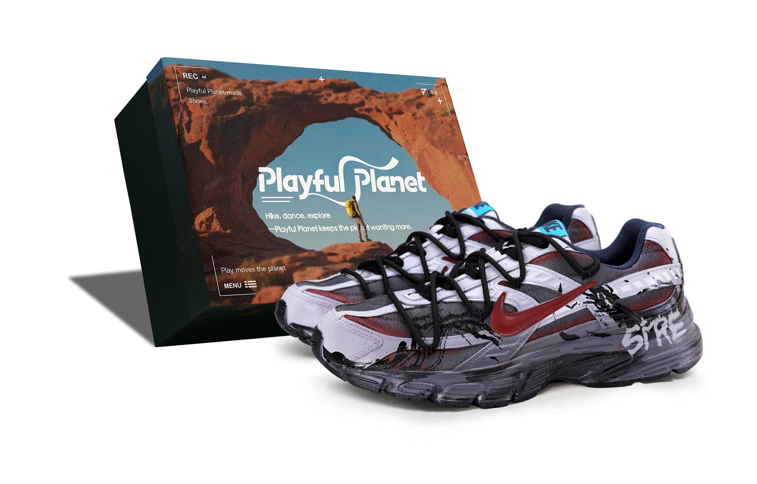 

Nike Initiator Low top Беговые Кроссовки Мужские Wasteland Красный Черный