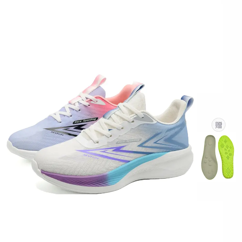 

7 SEVFUN Низкие кроссовки для бега унисекс — синий и розовый разноцветные [в комплекте силиконовые стельки], цвет Blue Pink Mismatched[Free Silicone Cushion Included]