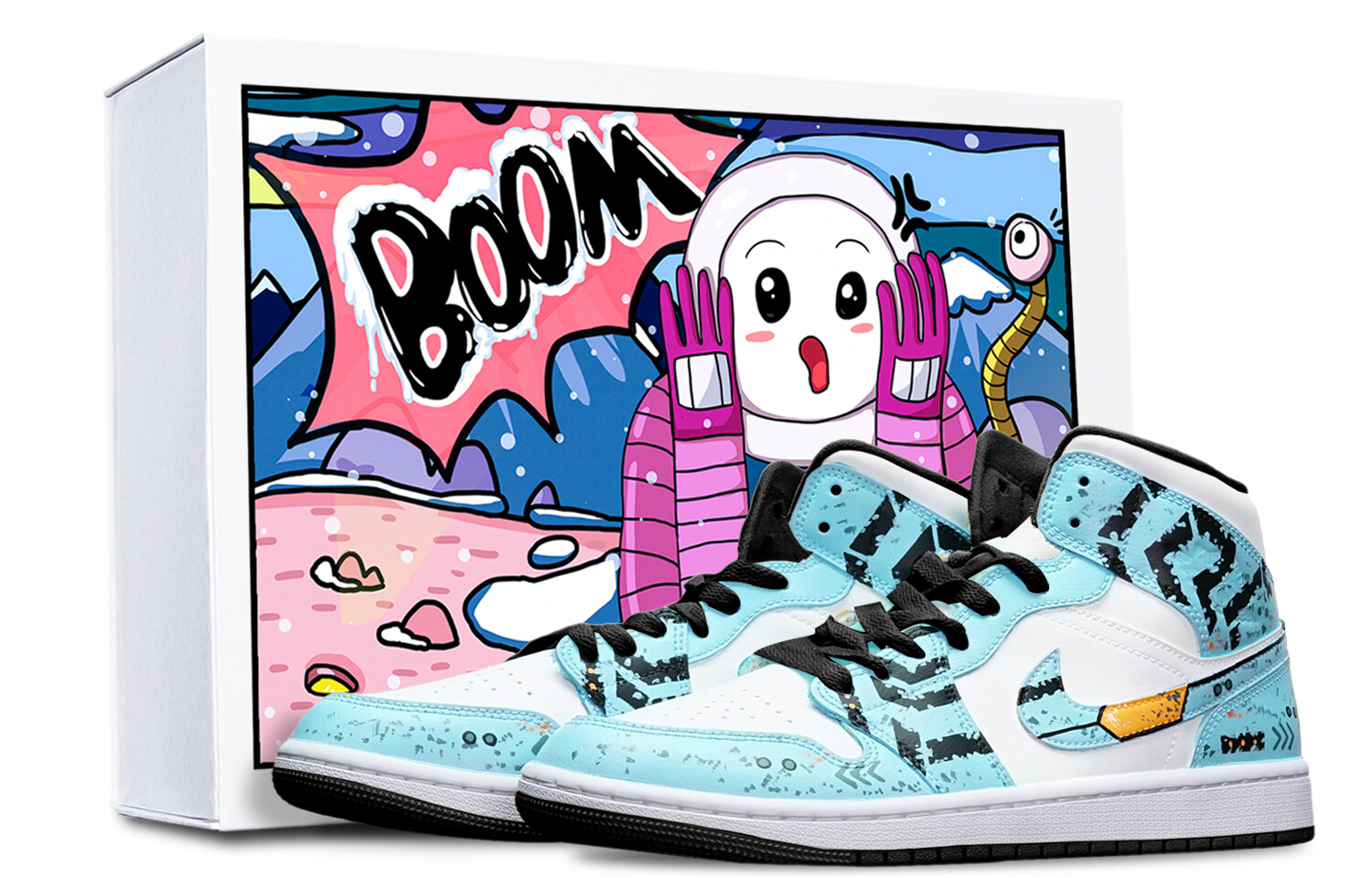 

Баскетбольные кроссовки Air 1 Vintage Unisex Mid Top Black/white/blue Jordan