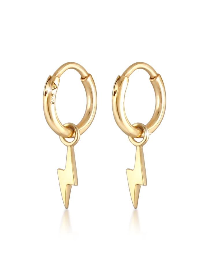 

Elli Серьги из серебра 925 пробы в виде молнии с золотым покрытием