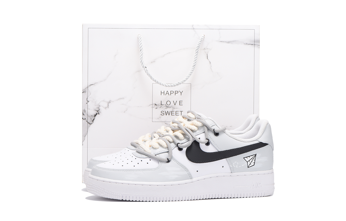 

Nike Кроссовки Air Force 1 с низким верхом, противоскользящие, износостойкие, мужские, серо-белые
