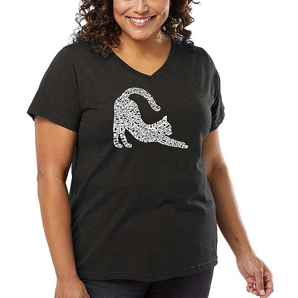 

Футболка с принтом Stretching cat для женщин plus size La Pop Art, Grey, Серый, Футболка с принтом Stretching cat для женщин plus size La Pop Art, Grey