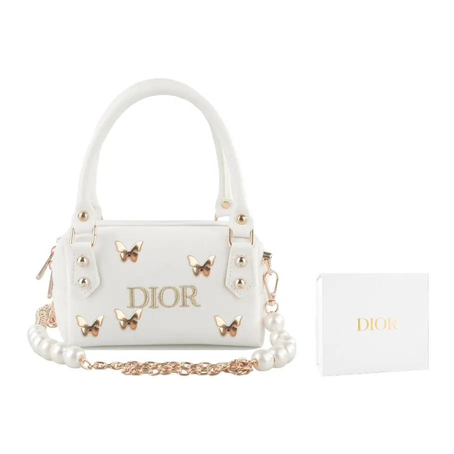 Сумка Dior с металлическими бабочками, белый