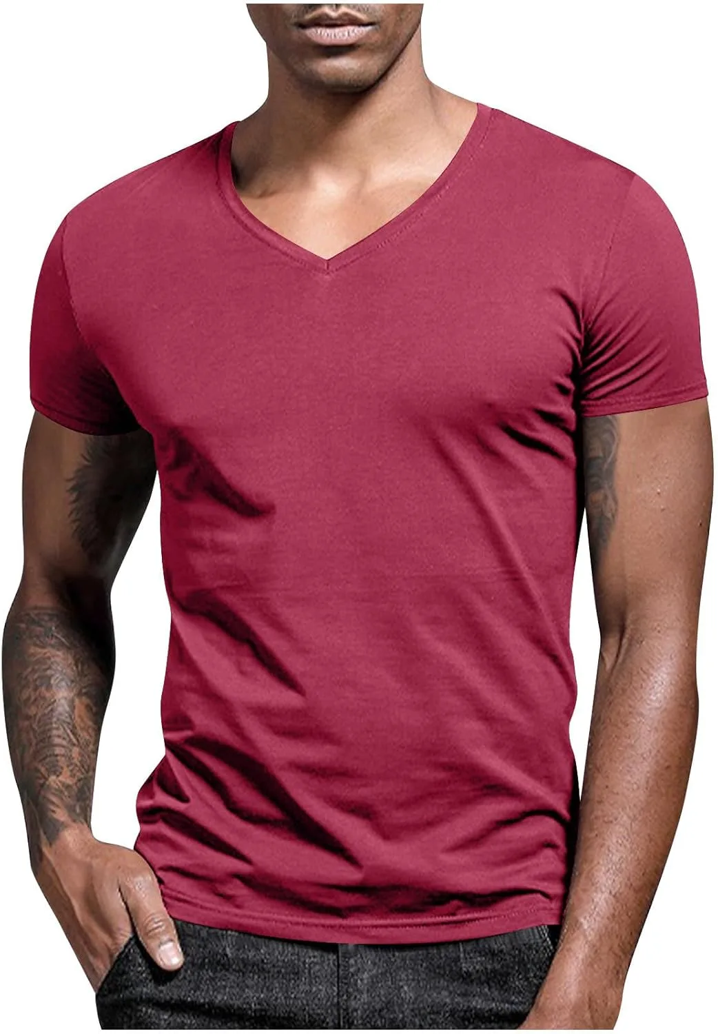 

Мужская футболка V-образного выреза для бега и тренировок NATHGAM