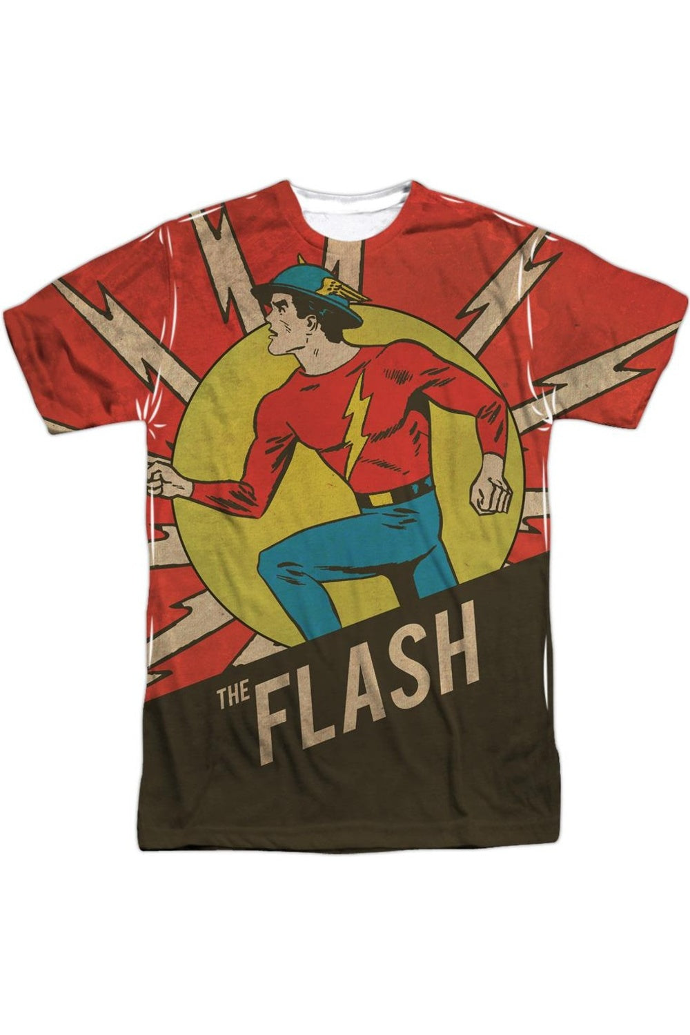

Футболка / футболка с коротким рукавом из полиэстера DC Comics Flash Vintage Comics Flash для взрослых Gildan, белый