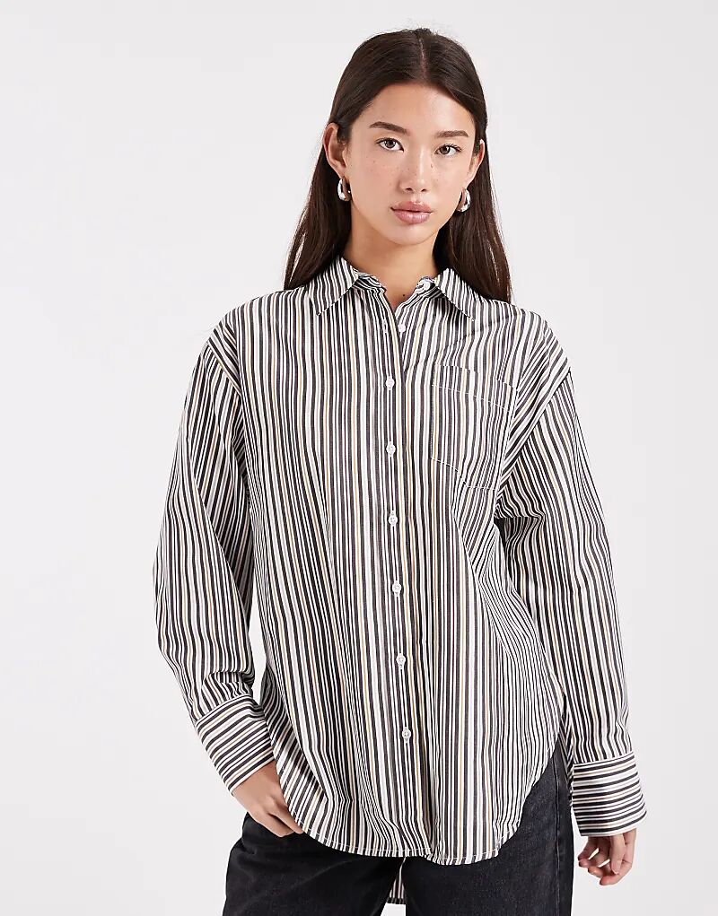 

Рубашка свободного кроя ASOS DESIGN в мужскую полоску