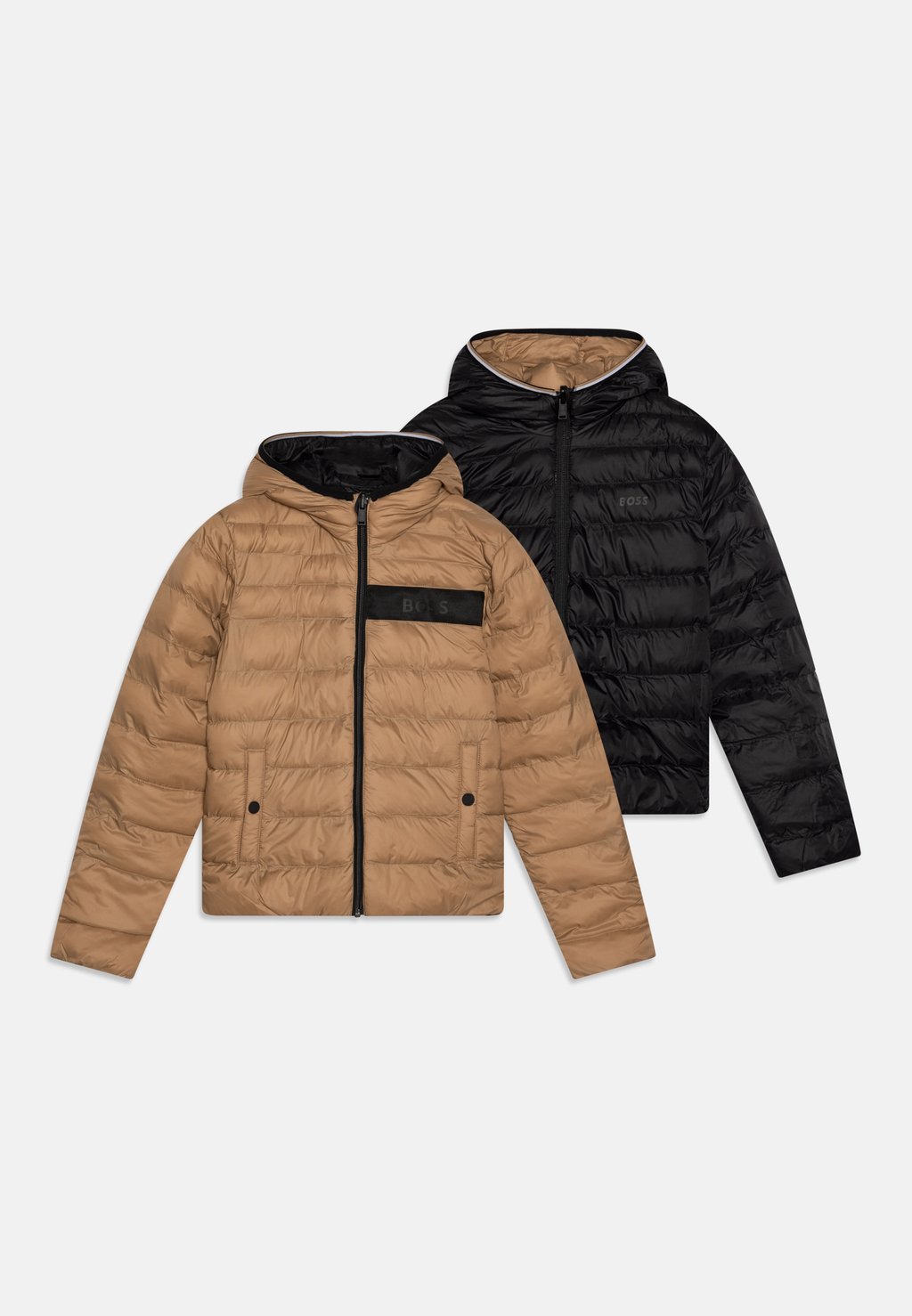 

Зимняя куртка REVERSIBLE PUFFER BOSS Kidswear, бежевый